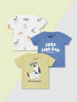 max - Boys Printed T-Shirts (Pack of 3)