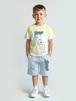 max - Boys Lilo and Stitch Print T-Shirt with Shorts