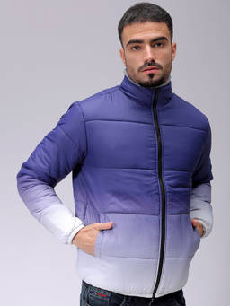 The Indian Garage Co - Men Purple Slim Fit Solid High Neck Full Sleeves Jacket