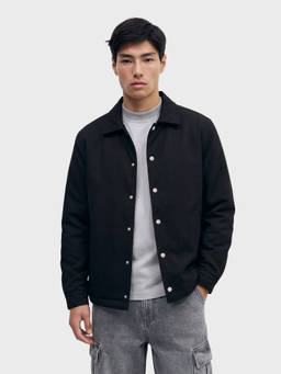 The Indian Garage Co - Men Black Regular Fit Solid Cutaway Collar Full Sleeves Shacket
