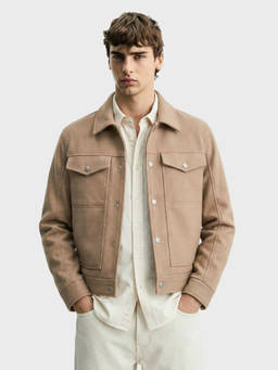 The Indian Garage Co - Men Brown Regular Fit Solid Full Sleeves Jacket
