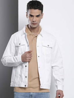 The Indian Garage Co - Men White Slim Fit Solid Cutaway Collar Full Sleeves Shacket