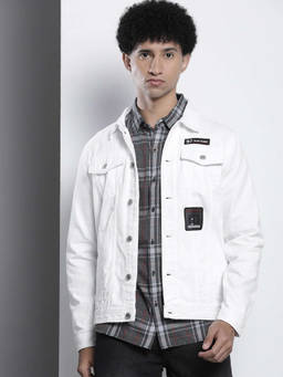 The Indian Garage Co - Men White Slim Fit Solid Cutaway Collar Full Sleeves Shacket