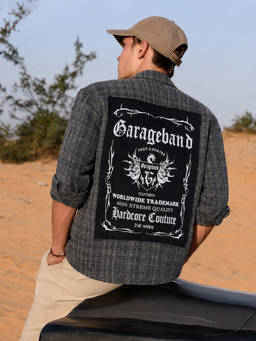The Indian Garage Co - Men Grey Regular Fit Checked Cutaway Collar Full Sleeves Shacket