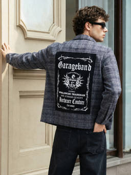 The Indian Garage Co - Men Blue Regular Fit Checked Cutaway Collar Full Sleeves Shacket