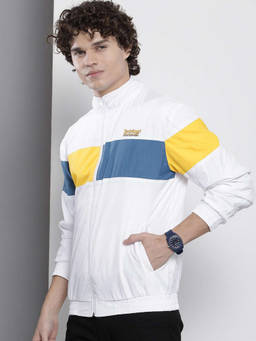 The Indian Garage Co - Men Regular Fit Printed Standup Collar Full Sleeves Windcheater
