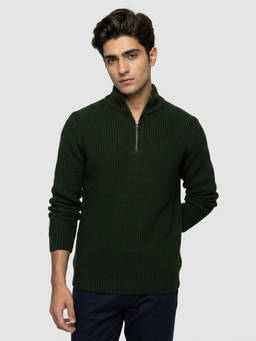Spykar - Men Green Regular Fit Sweater