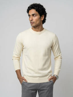 Spykar - Men White Regular Fit Sweater