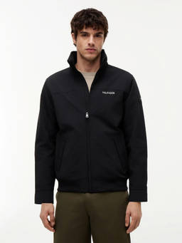 Tommy Hilfiger - Men Black Solid Regular Fit Nylon Jacket