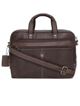 WILDHORN - Leather Brown Laptop Messenger Bag for Men
