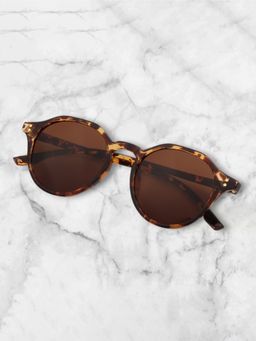 TED SMITH - Unisex Round Sunglasses with Polarised and UV Protected Lens-HERBIE_DEMI-BRN