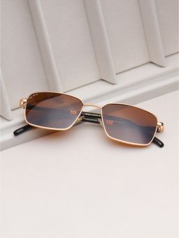 TED SMITH - Unisex Brown Lens & Gold-Toned Square Sunglasses-SUN-ADRIAN_C1