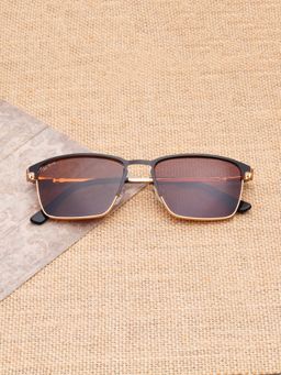 TED SMITH - Unisex Brown Lens & Gold-Toned Browline Sunglasses-SUN-ALICE 2.0_C1