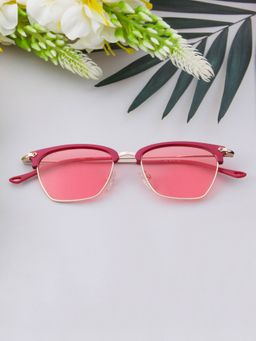 TED SMITH - Unisex Clubmaster Metal Gold-Pink Sunglasses With Polarized Lenses-SUN-BENET_C5