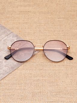 TED SMITH - Unisex Brown Lens & Gold-Toned Round Sunglasses-SUN-CHRISTOS_C2
