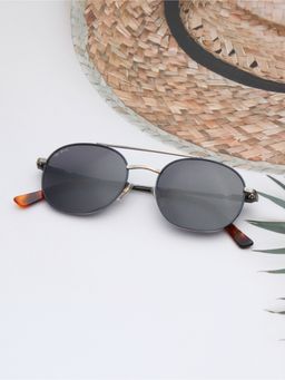 TED SMITH - Unisex Black Lens & Black Round Sunglasses-SUN-CILLIAN_C4