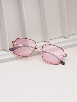 TED SMITH - Unisex Pink Lens & Brown Square Sunglasses-SUN-COSMO 2.0_C2