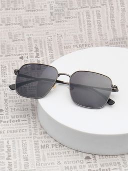TED SMITH - Unisex Black Lens & Grey-Toned Square Sunglasses-SUN-COSMO 2.0_C3