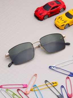 TED SMITH - Unisex Green Lens & Gold-Toned Rectangle Sunglasses-SUN-EDEN_C2