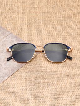 TED SMITH - Unisex Green Lens & Gold-Toned Browline Sunglasses -SUN-ELIA_C3