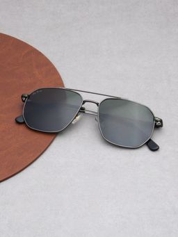TED SMITH - Unisex Green Lens & Grey-Toned Aviator Sunglasses-SUN-FLORIAN_C3