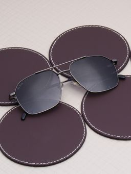 TED SMITH - Unisex Purple Lens & Grey-Toned Aviator Sunglasses-SUN-JULES_C3