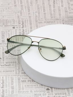 TED SMITH - Unisex Green Lens & Green Aviator Sunglasses-SUN-MAGNUS_C4