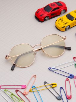 TED SMITH - Unisex Brown Lens & Gold-Toned Round Sunglasses-SUN-NAEL_C1