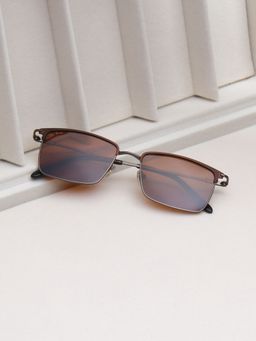 TED SMITH - Unisex Brown Lens & Grey-Toned Rectangle Sunglasses-SUN-SVEN_C2