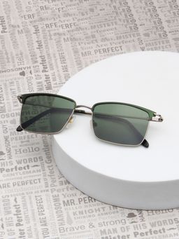 TED SMITH - Unisex Green Lens & Black Rectangle Sunglasses-SUN-SVEN_C4
