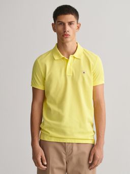GANT - Men Yellow Original Slim Pique Polo T-Shirt