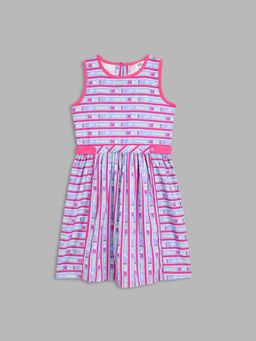 Blue Giraffe - Girls Purple Printed Dress