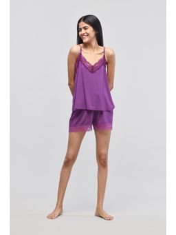 NeceSera - Dreamy Purple Lace Top with Shorts (Set of 2)