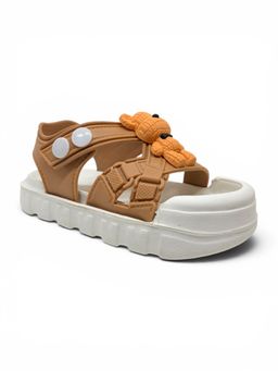 Lil Lollipop - Kids Bear Applique Detailed Slingback Sandals Brown