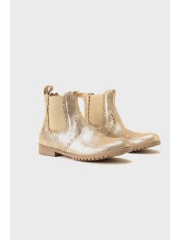 One Friday - Girls Gold Leather Chelsea Boots