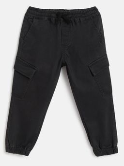 Chicco - Boys Dark Grey Solid Long Joggers