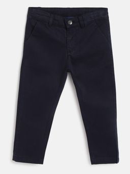 Chicco - Boys Navy Blue Solid Long Trouser