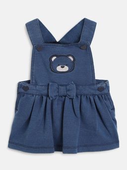 Chicco - Girls Medium Blue Applique Overall Dungaree
