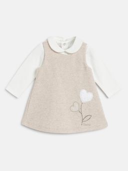 Chicco - Girls Light Natural Solid Dress with Dress