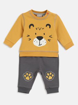 Chicco - Boys Yellow and Dark Grey Printed Sweatshirt with Pant