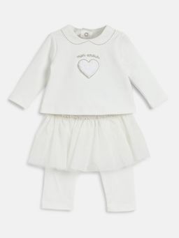 Chicco - Girls Bronze Embellished T-Shirt with Leggings