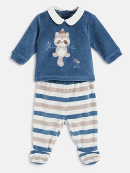 Chicco - Boys Natural Blue Striped Sweater with Leggings