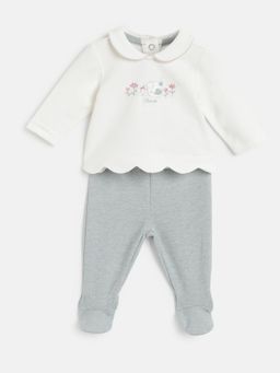 Chicco - Girls White Bronze Applique Sweater with Leggings