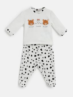 Chicco - Infants White & Black Applique Sweater with Leggings