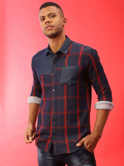 Campus Sutra - Men Full Sleeve Checkered Casual Shirt