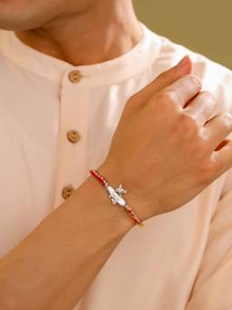 Kicky and Perky - Baby Fox Personalized Kids 925 Sterling Silver Rakhi
