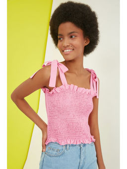 Trendyol - Pink Tie Shoulder Vest Top
