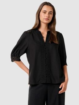 Forever New - Cassie Crochet Trimmed Blouse
