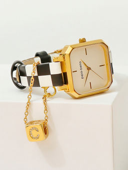 Pipa Bella by Nykaa Fashion - Gold-Plated C Initial Cubic Watch Charm