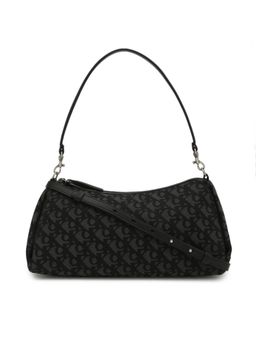 Calvin Klein - Women Black Logo Polyester Baguette Handbag